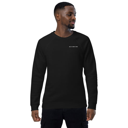 unisex organic raglan sweatshirt black front - basquaredfitness