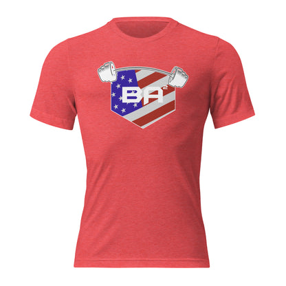 unisex tri blend t-shirt red triblend front - basquaredfitness