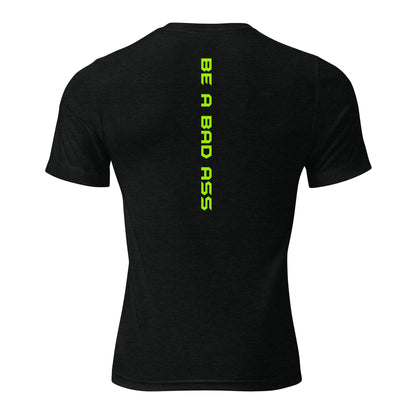 unisex tri-blend t-shirt solid black triblend back - basquaredfitness