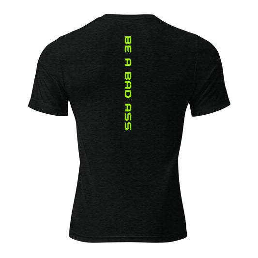 unisex tri-blend t-shirt solid black triblend back - basquaredfitness