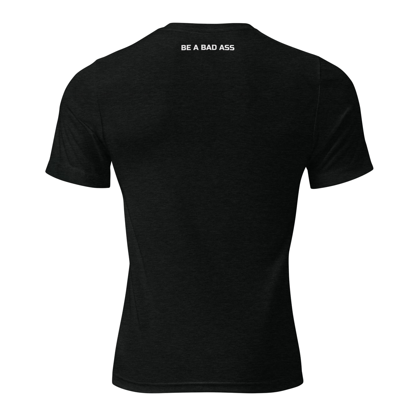 BA2 Essential Training Tee back - Be A Bad Ass tagline detail on performance shirt