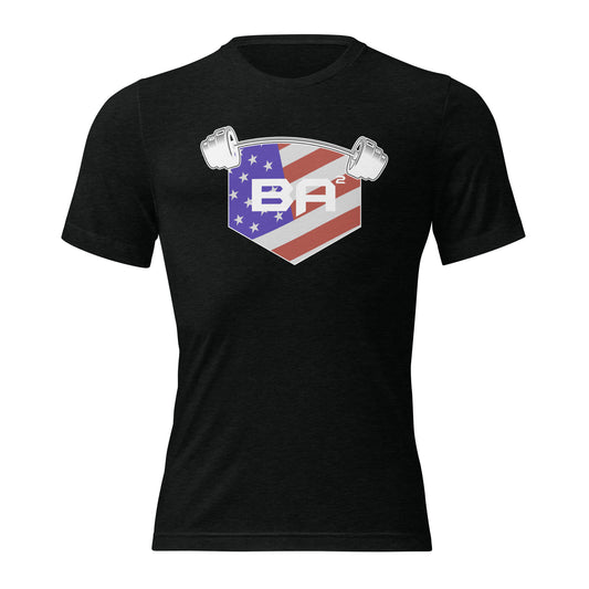 unisex tri blend t-shirt solid black front - basuaredfitness