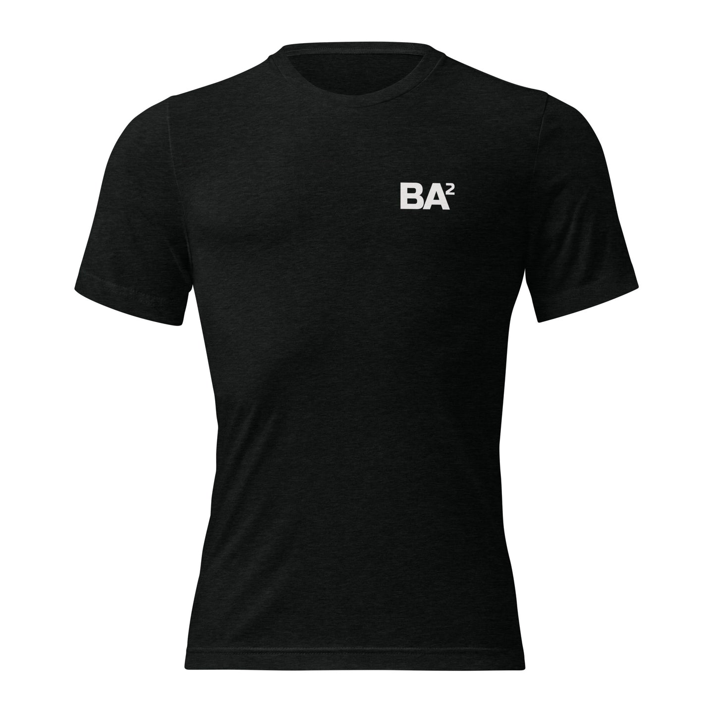 BA2 Essential Training Tee black front - performance tri-blend fabric for gym and CrossFit