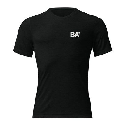 BA2 Essential Training Tee black front - performance tri-blend fabric for gym and CrossFit