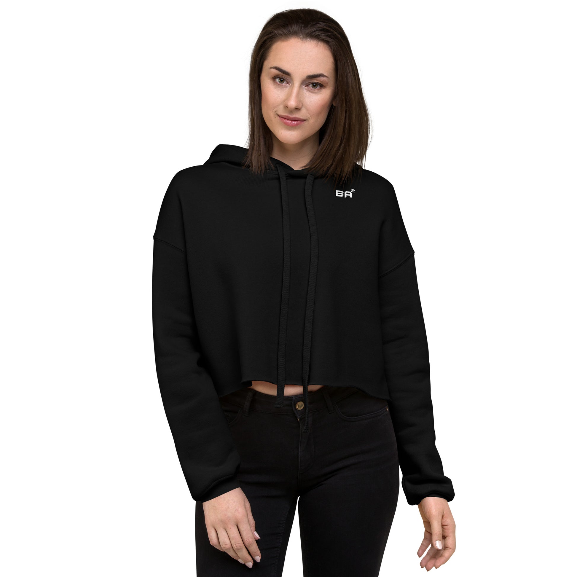 cropped hoodie black front - basquaredfitness