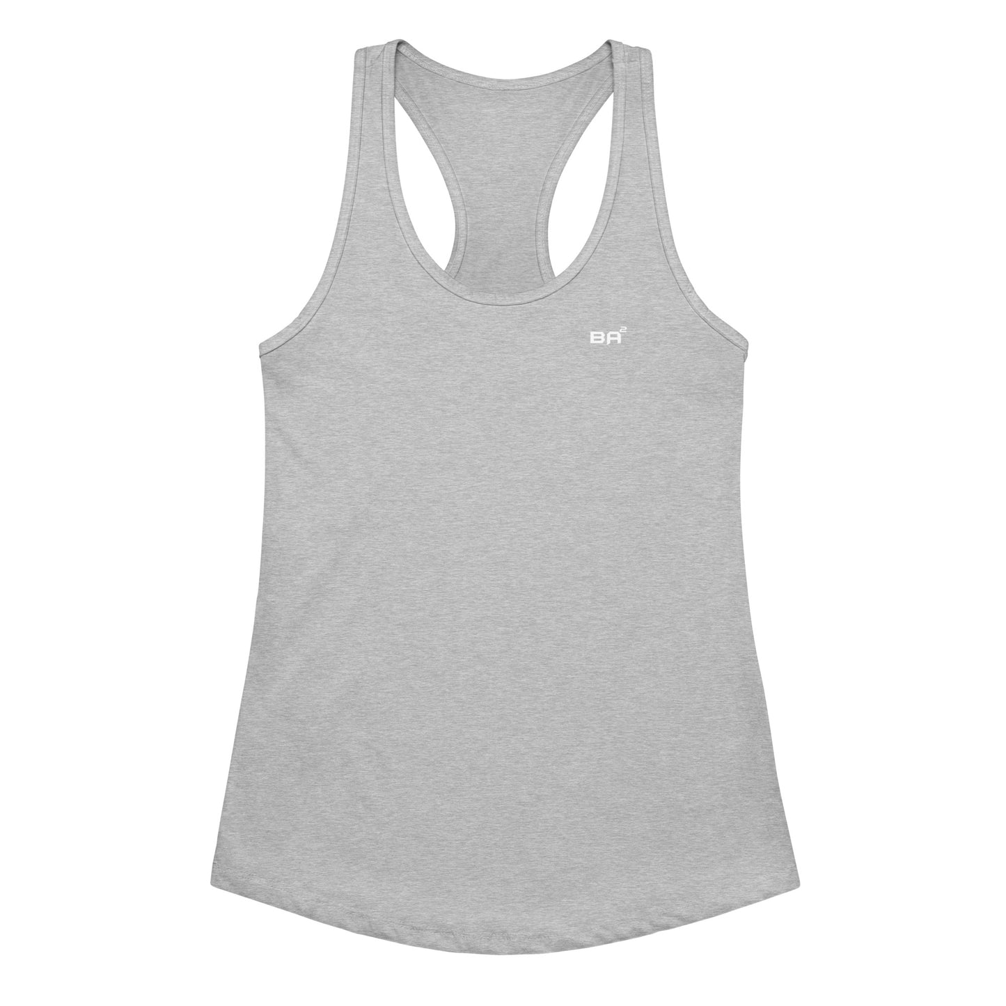 womens ideal racerback tank top heather grey front - basquaredfitness