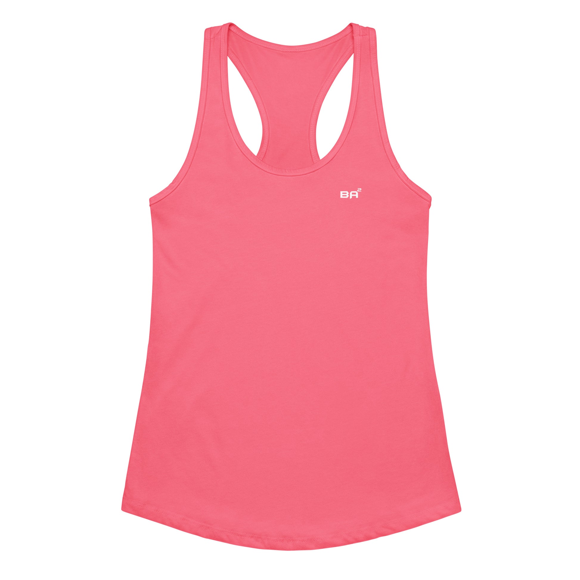 womens ideal racerback tank top hot pink front - basquaredfitness