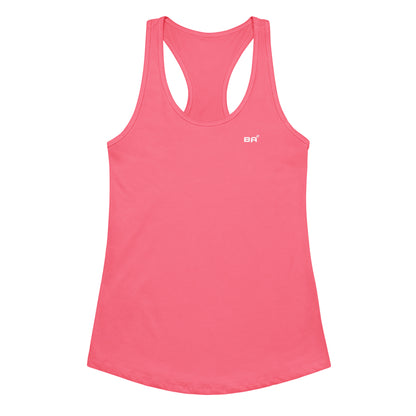 womens ideal racerback tank top hot pink front - basquaredfitness