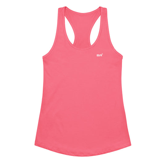womens ideal racerback tank top hot pink front - basquaredfitness