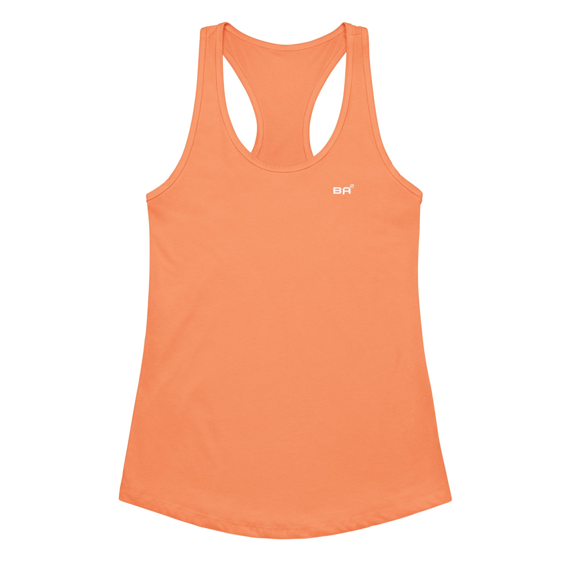 womens ideal racerback tank top light orange front - basquaredfitness
