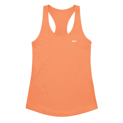 womens ideal racerback tank top light orange front - basquaredfitness
