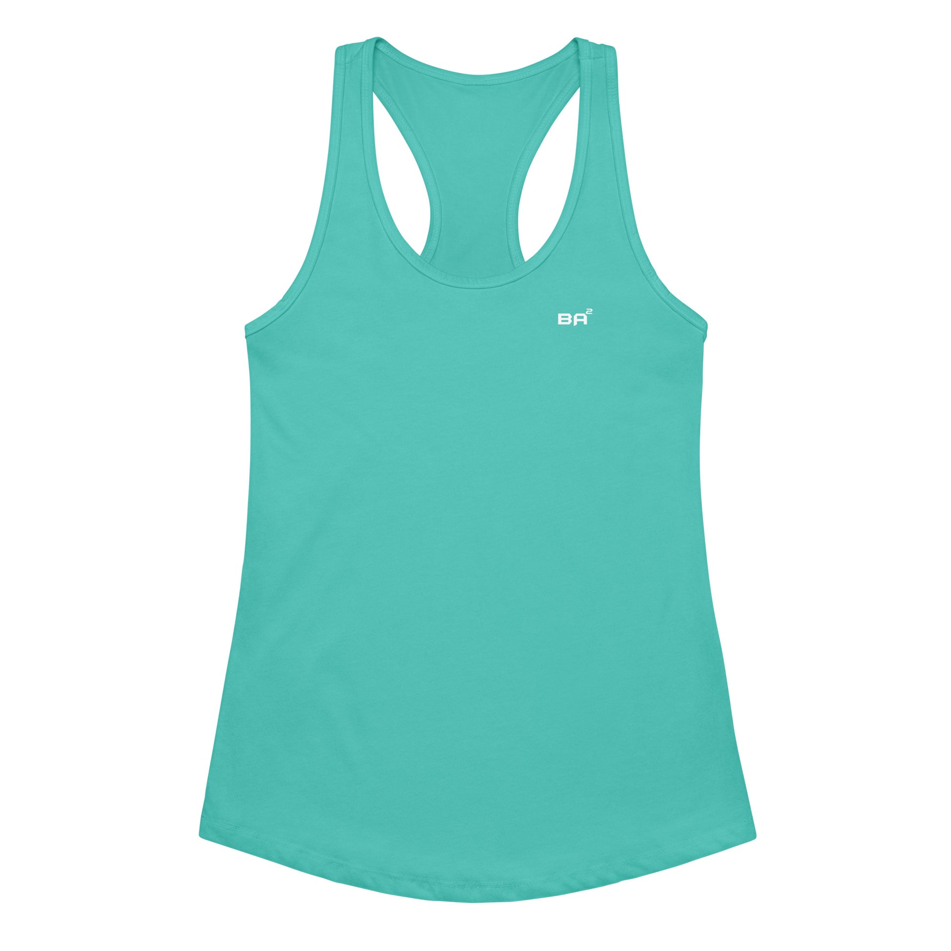 womens ideal racerback tank top tahiti blue front - basquaredfitness