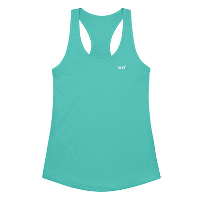 womens ideal racerback tank top tahiti blue front - basquaredfitness