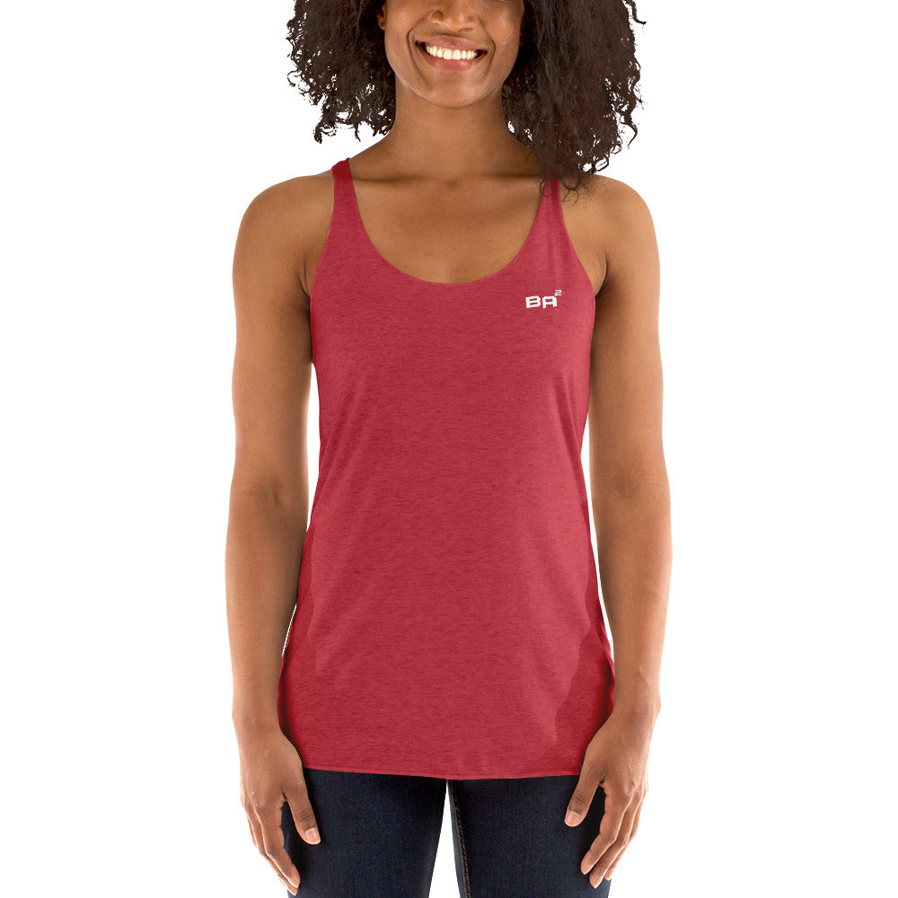 racerback tank top premium vintage red front - basquaredfitness