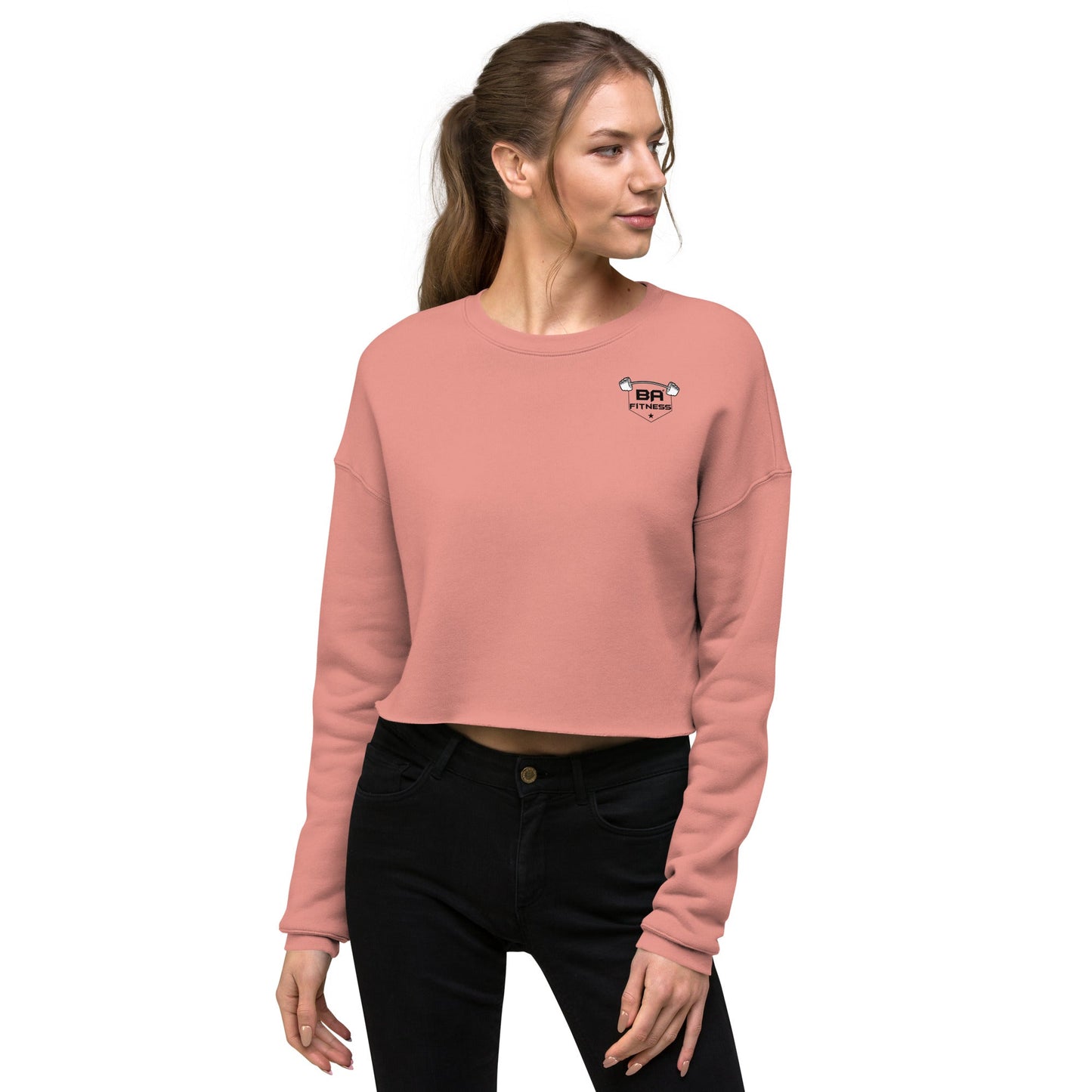 Crop sweatshirt mauve front - basquaredfitness