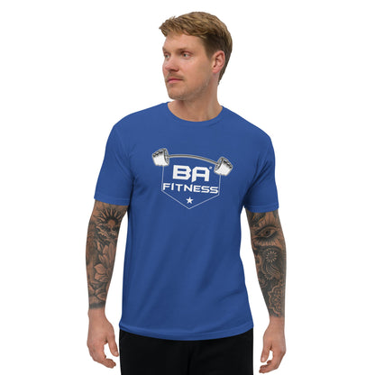 Fitted t-shirt royal blue front - basquaredfitness