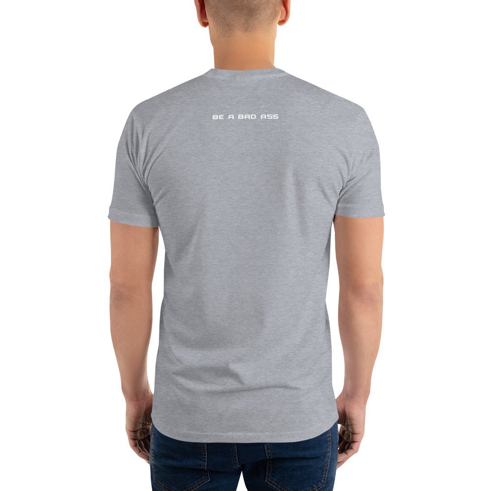 Fitted t-shirt heather grey back - basquaredfitness