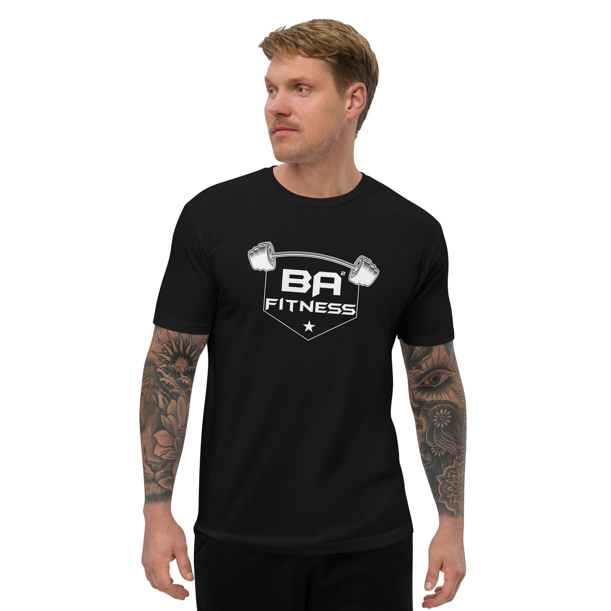 Fitted t-shirt black front - basquaredfitness