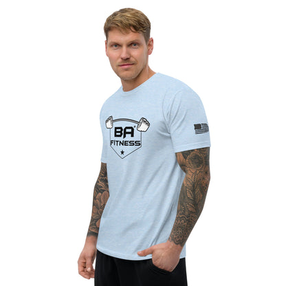 Fitted t-shirt light blue left - basquaredfitness