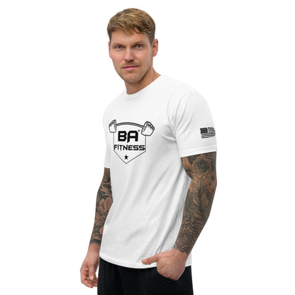 Fitted t-shirt white left - basquaredfitness