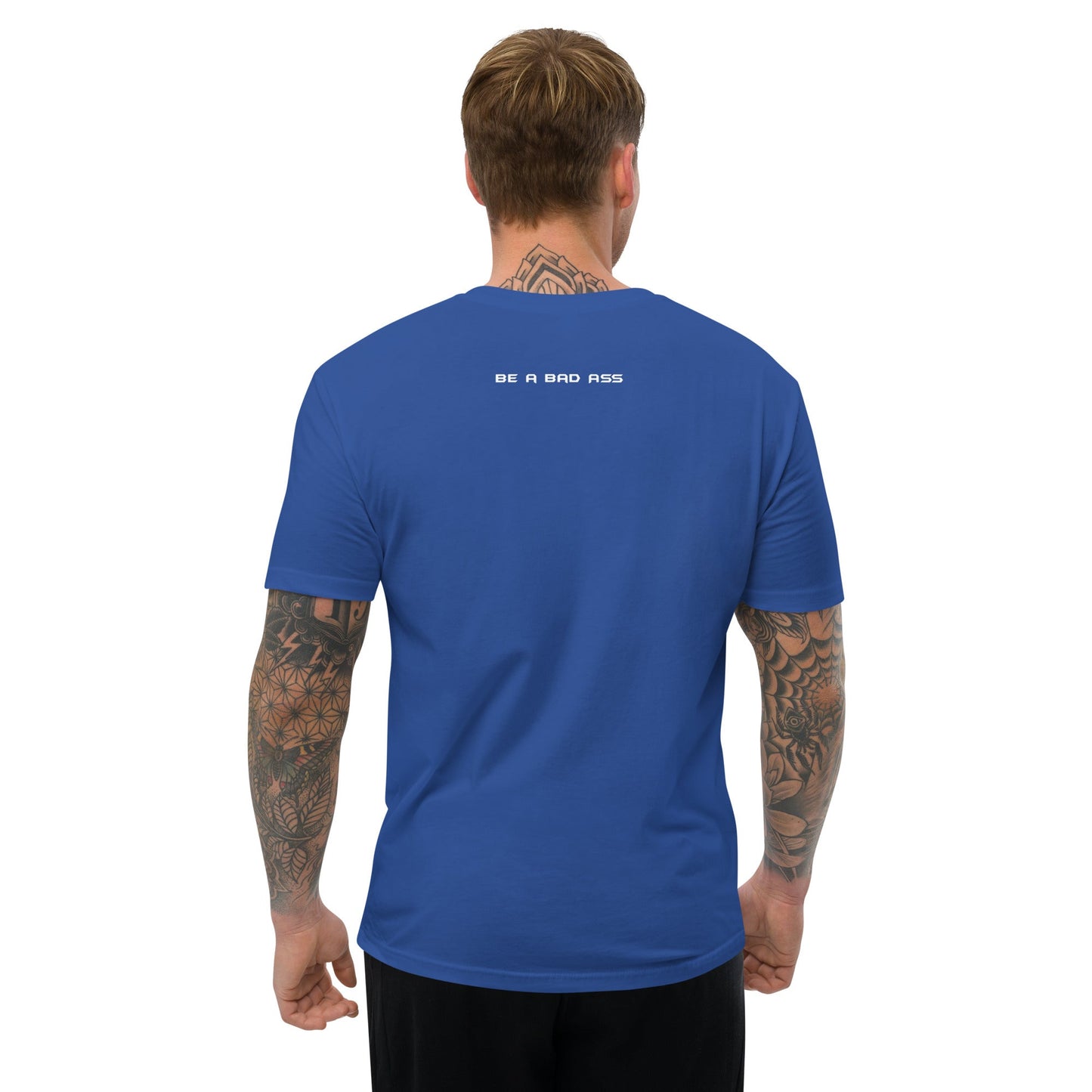 Fitted t-shirt royal blue back - basquaredfitness