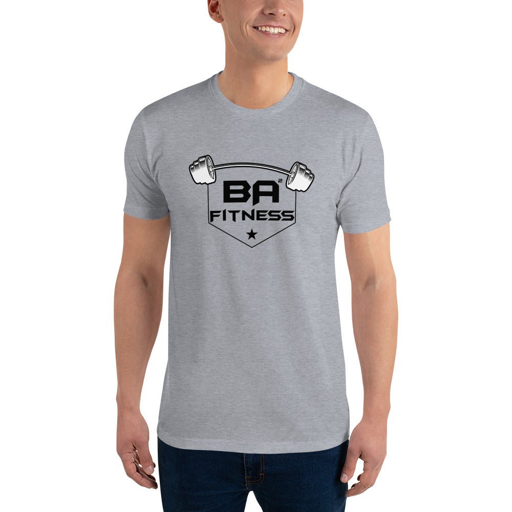 Fitted t-shirt heather grey front - basquaredfitness