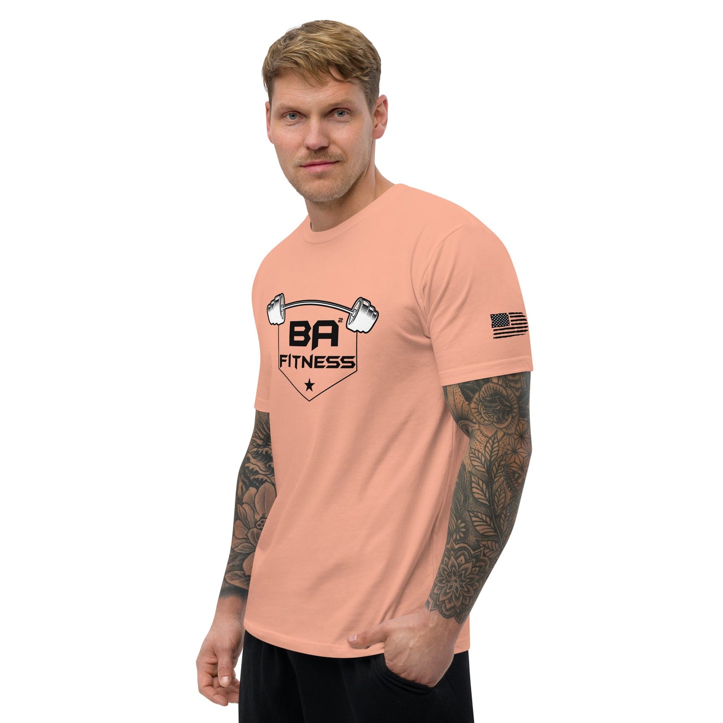 Fitted t-shirt desert pink left - basquaredfitness