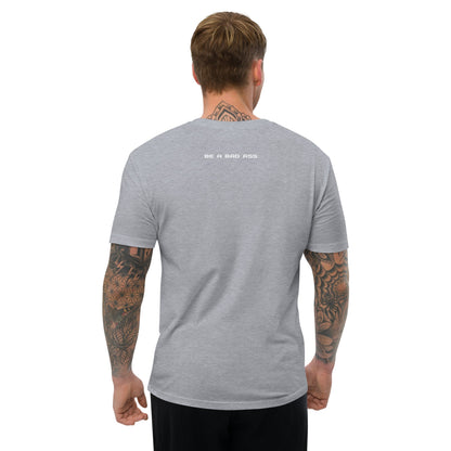 Fitted t-shirt heather grey back - basquaredfitness