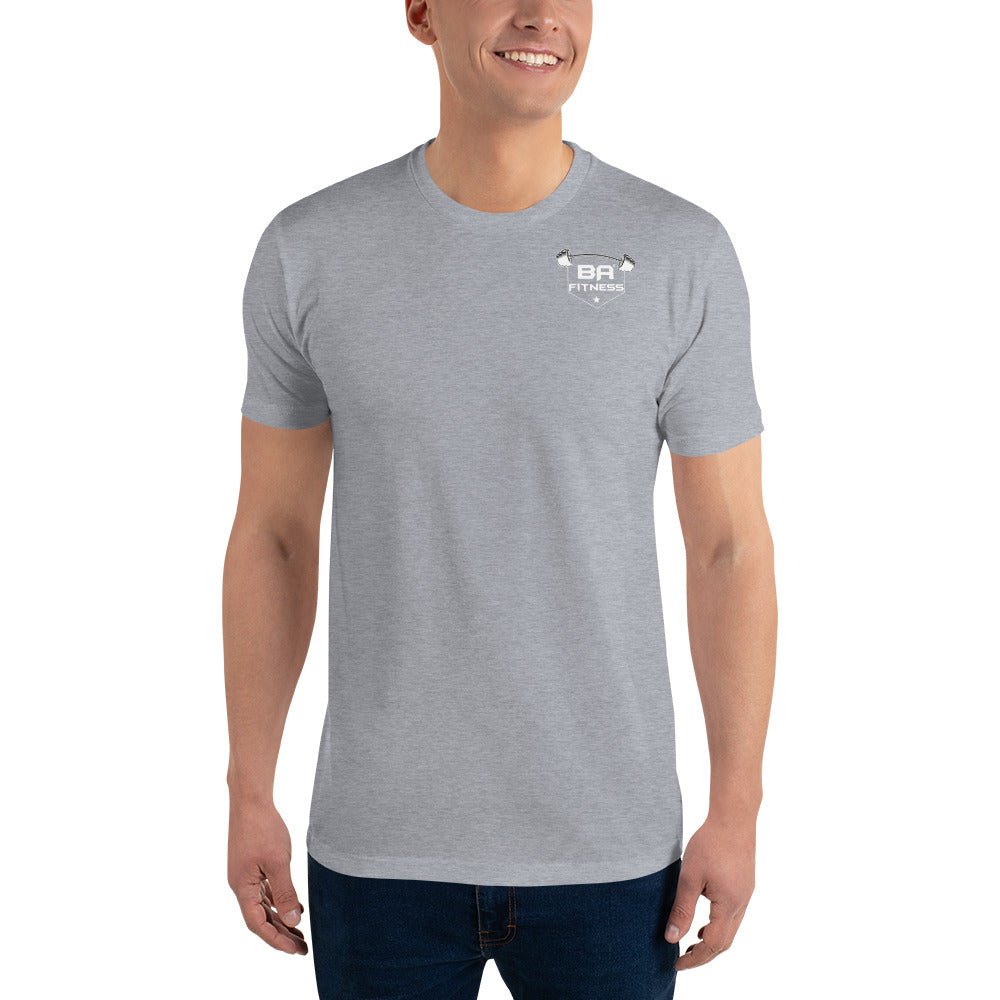 Fitted t-shirt heather grey front - basquaredfitness