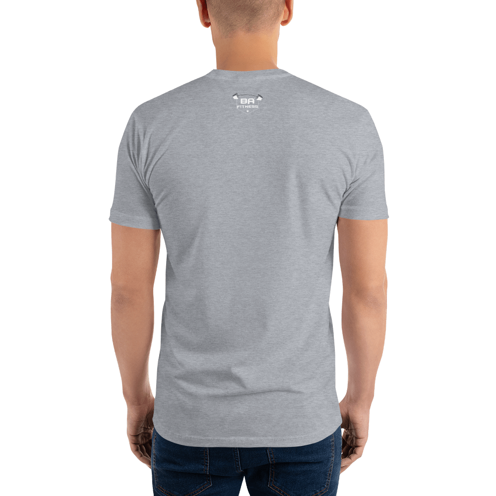 Fitted t-shirt heather grey back - basquaredfitness