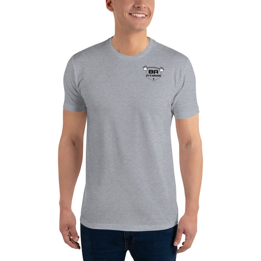 Fitted t-shirt heather grey front - basquaredfitness