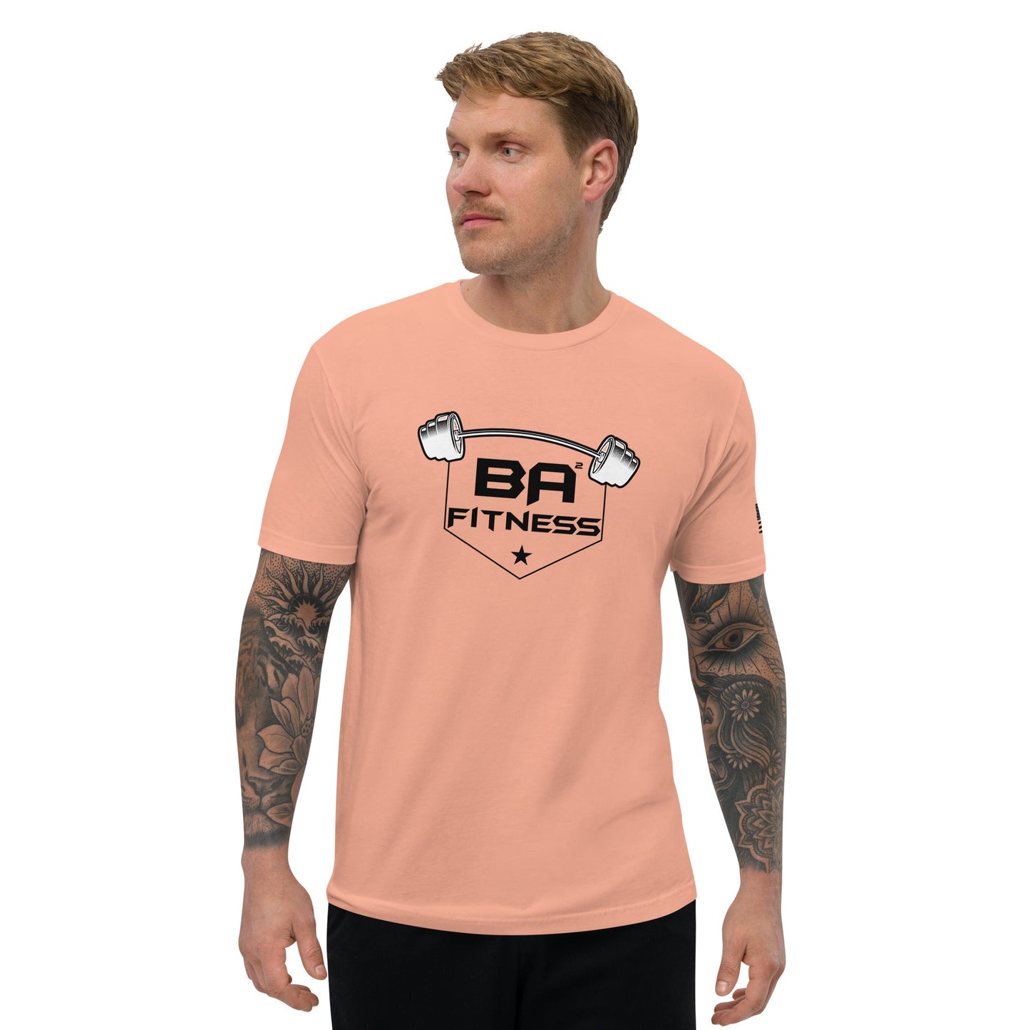 Fitted t-shirt desert pink front - basquaredfitness