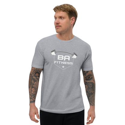 Fitted t-shirt heather grey front - basquaredfitness