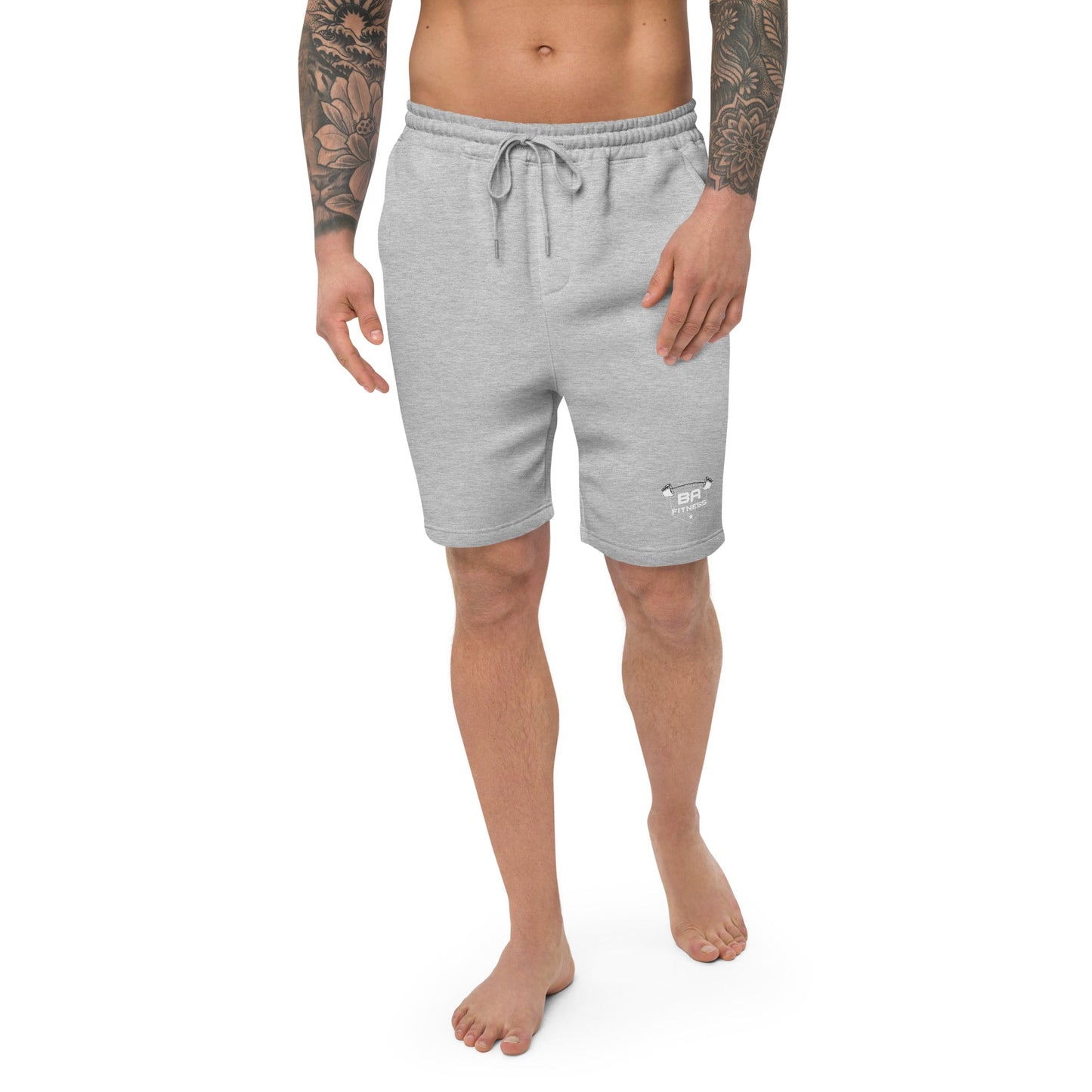 Fleece shorts heather grey front - basquaredfitness