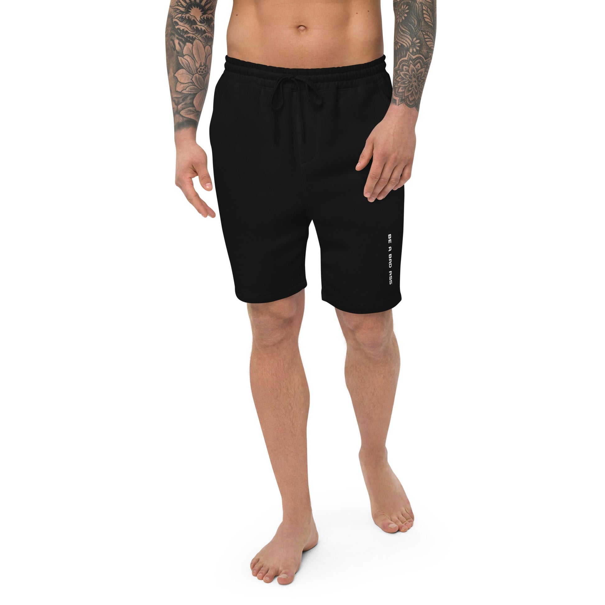 Fleece shorts black front - basquaredfitness