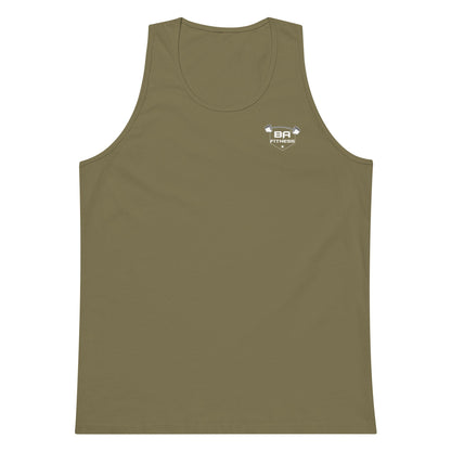 Premium tank top military green front - basquaredfitness