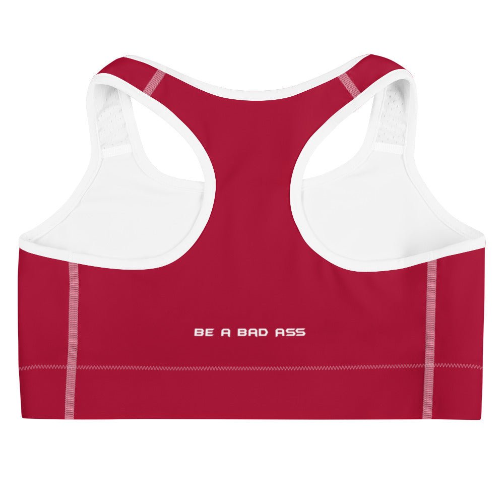 Sports bra carmine red back - basquaredfitness