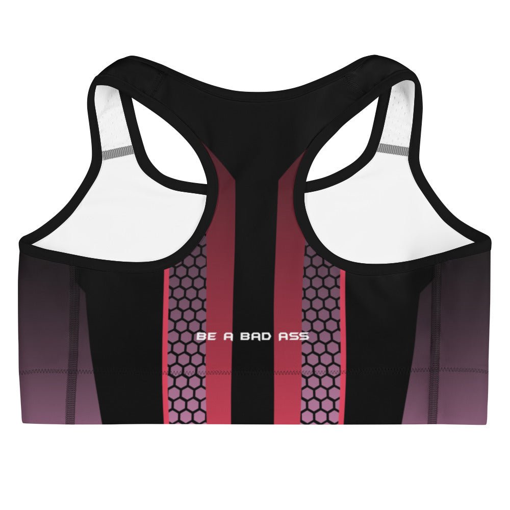 Sports bra black geomteric3 back - basquaredfitness