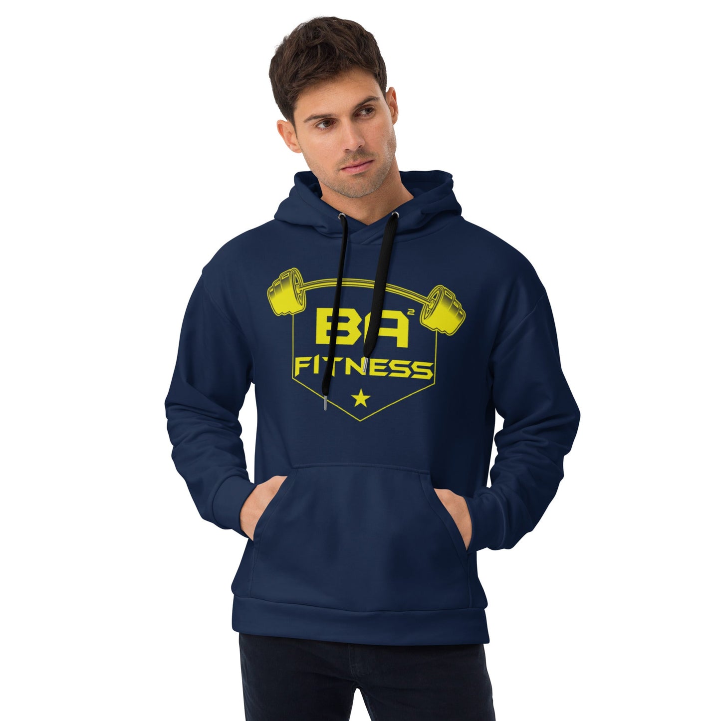 Unisex hoodie navy yellow - basquaredfitness