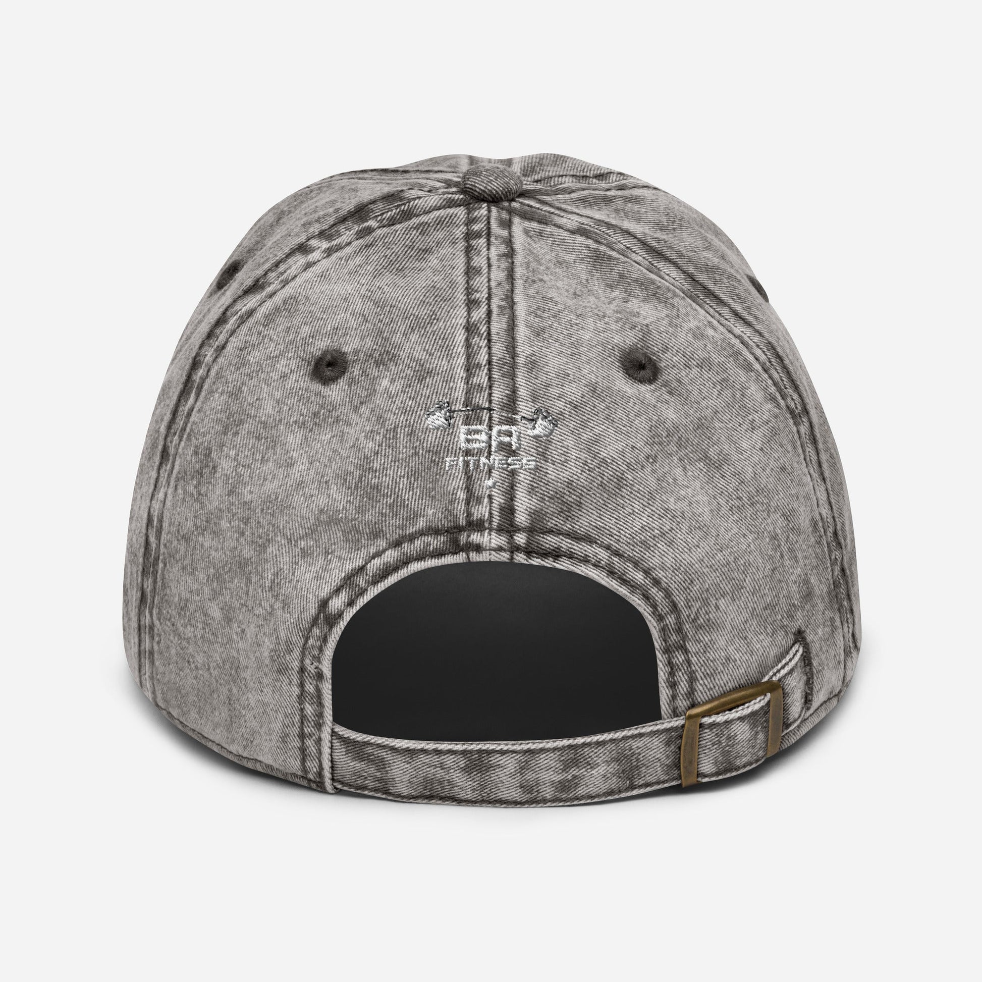 Vintage cotton twill cap be a bad ass charcoal grey back - basquaredfitness